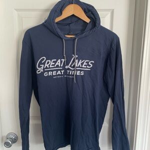 Anvil Navy Blue Hoodie with Graphic Print